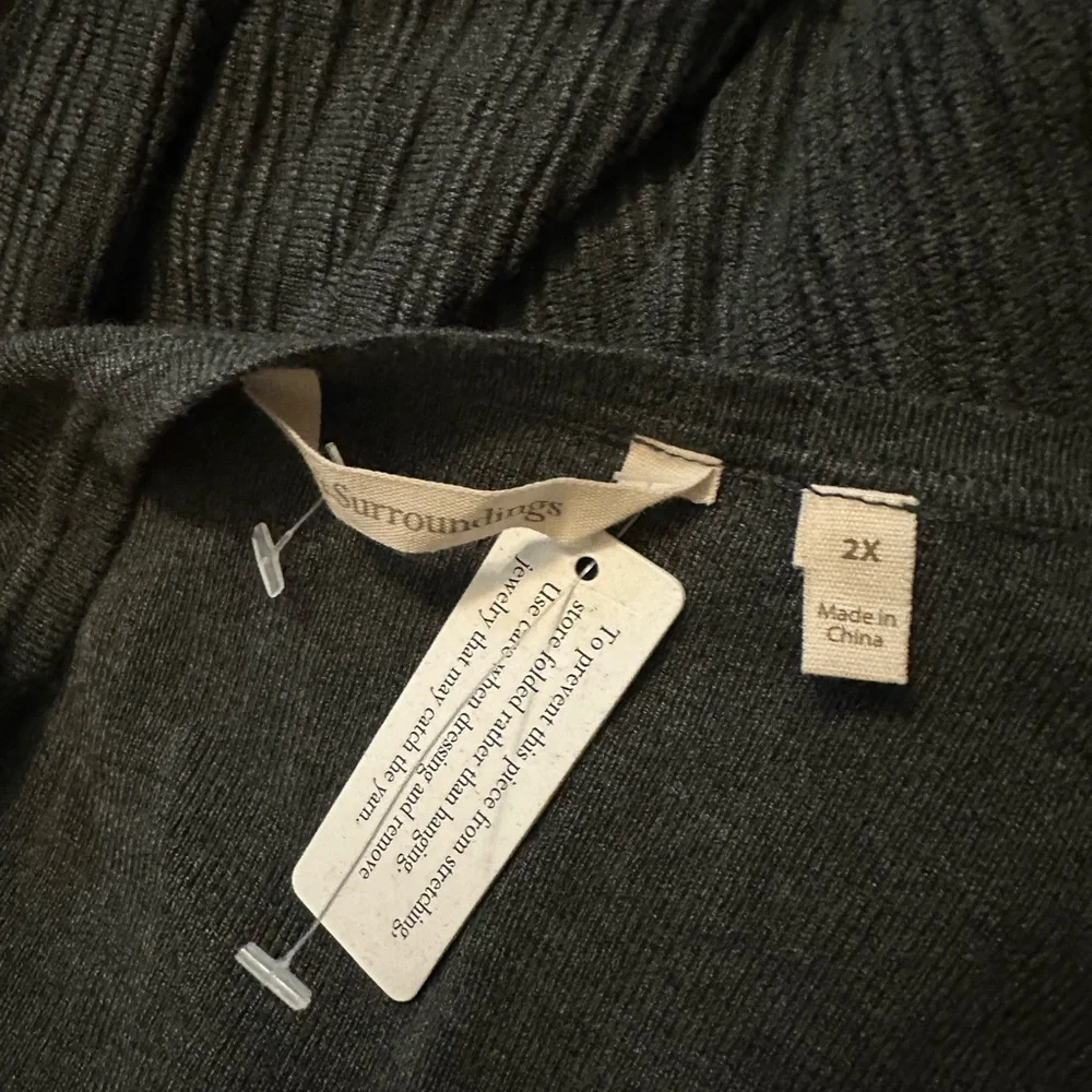 NWT Soft Surroundings Grey Knit Sweater Dress 2X - Picture 4 of 5